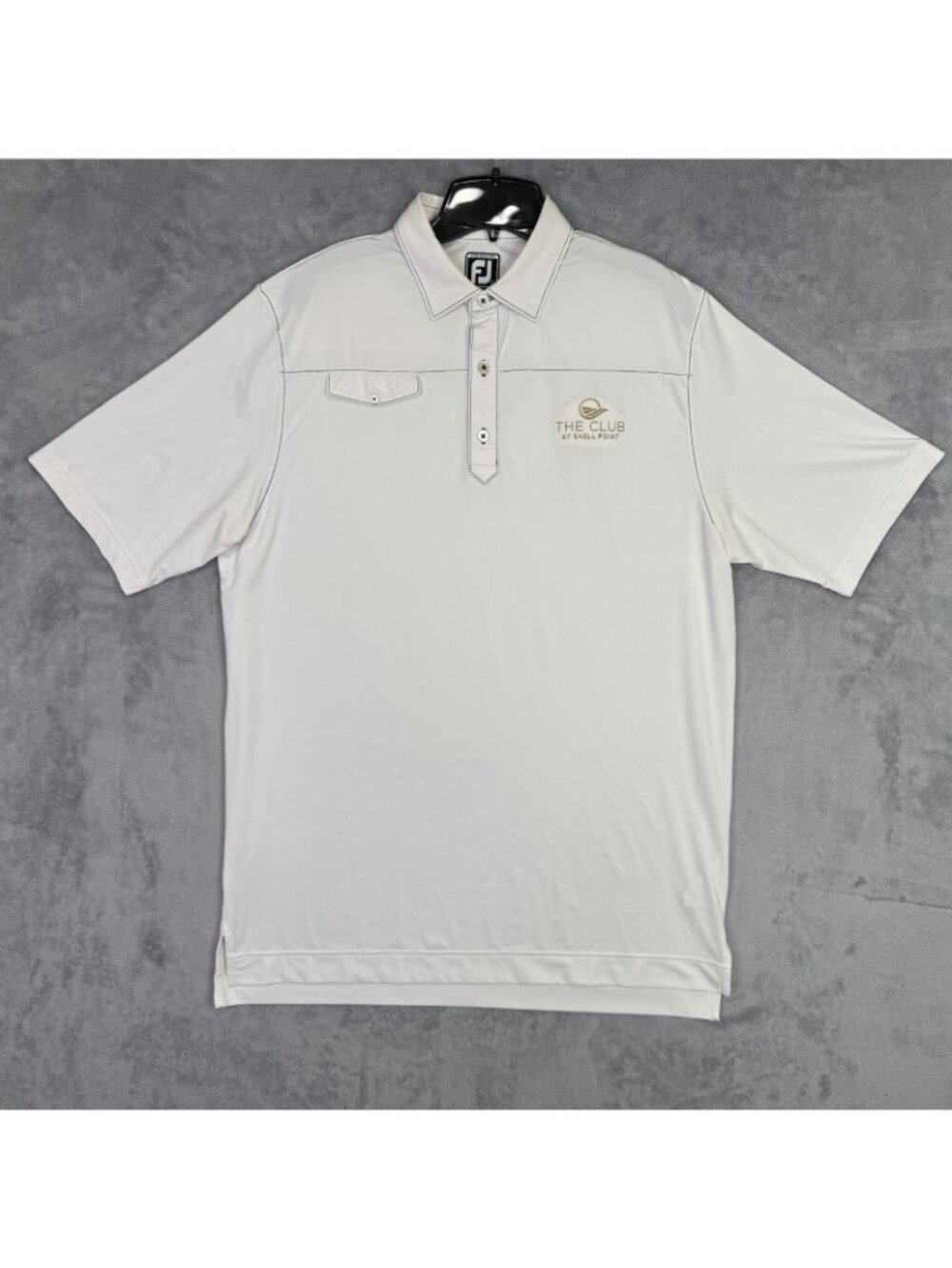 FootJoy FJ Polo Shirt Mens Large White Golf Athletic Fit The Club At Shell Point